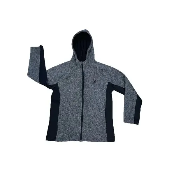 Spyder Hoodie Sweater Youth XL (18/20) Gray Full Zip Pockets Embroidered Logo - Picture 3 of 13